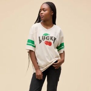NWT Daydreamer Lucky Cherries Oversized Jersey Tee